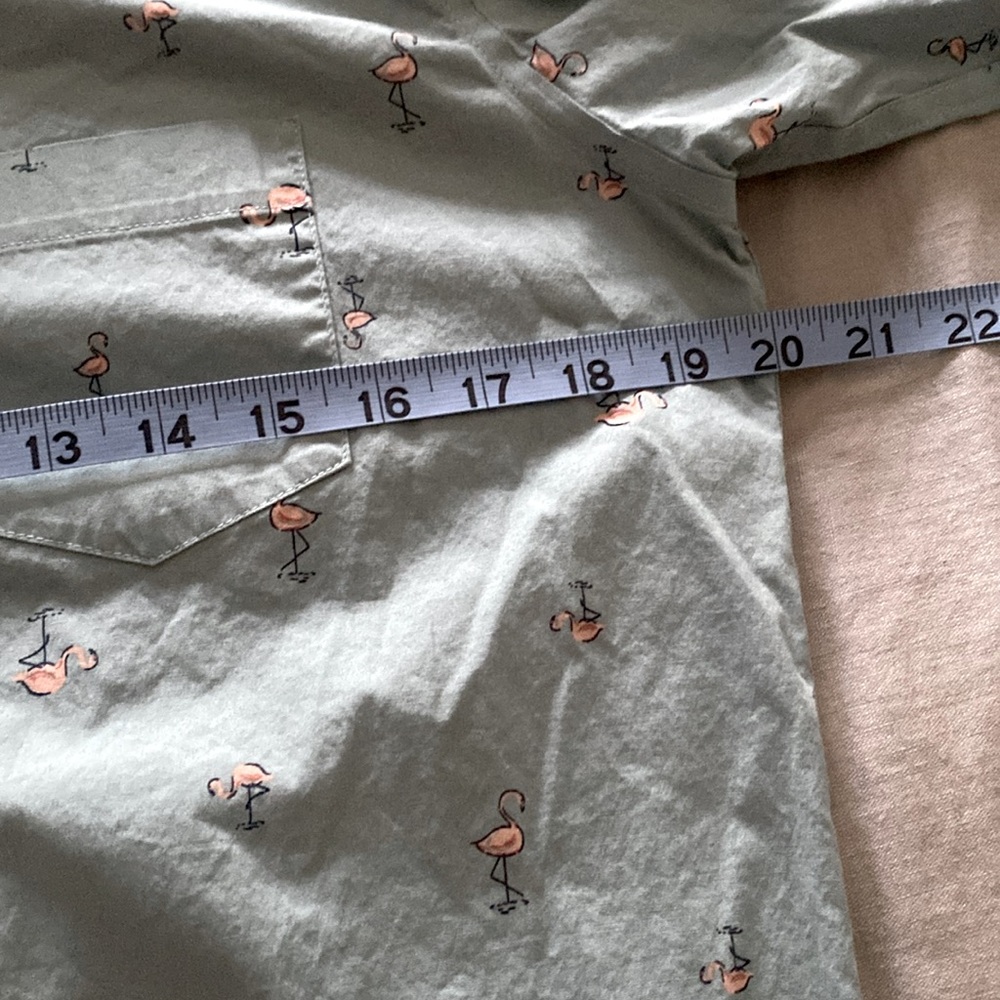 George MENS Green Flamingo 🦩 Short sleeve shirt - Picture 6 of 7